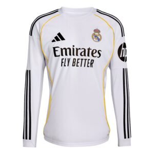 Real Madrid Men's 25/26 Fan Home Long Sleeve Jersey