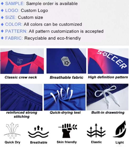 breathable soccer jersey with reinforced stitching quick dry fabric and high definition printing for wholesale football shirt suppliers